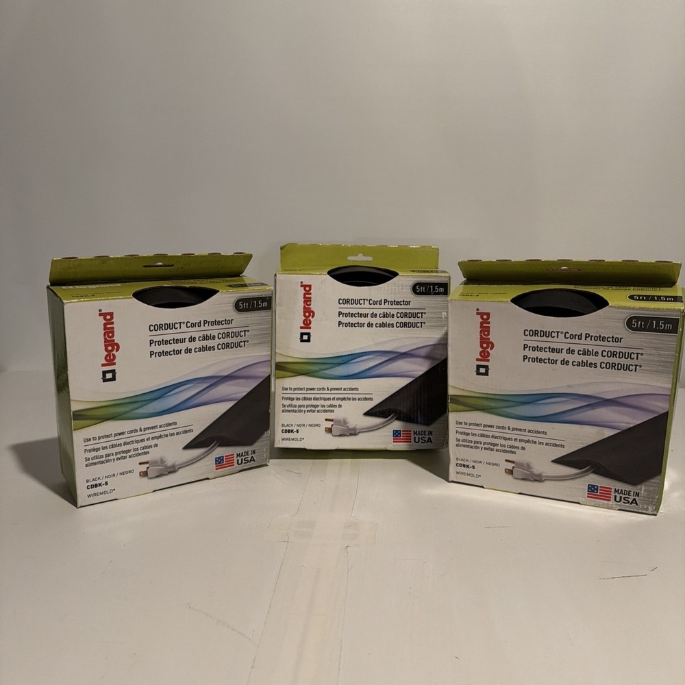 Lot of 3 Legrand Corduct For Protector Floor Cord Management Kit Safety CDBK-5